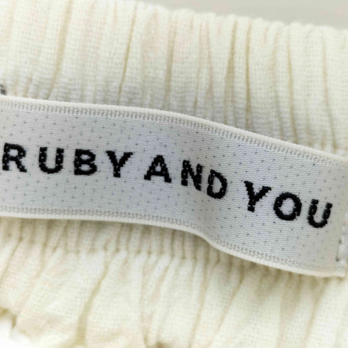 ルビーアンドユー RUBY AND YOU ネコ ウエストリボン ギャザー フレアスカート レディース JPN:L