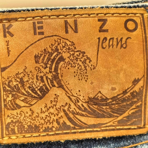ケンゾージーンズ KENZO JEANS 90s 北斎タグ ボタンフライ ストレートデニム メンズ 79cm
