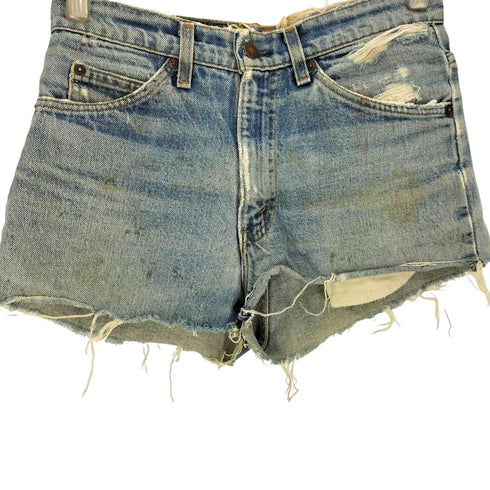リーバイス Levis USA製 ボタン裏575 オレンジタブ ダメージ ショートパンツ デニム レディース W30