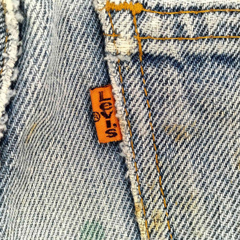 リーバイス Levis USA製 ボタン裏575 オレンジタブ ダメージ ショートパンツ デニム レディース W30