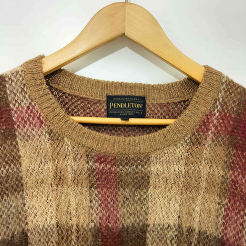 ペンドルトン PENDLETON モヘヤ混 チェック シャギー ニット セーター メンズ JPN:L