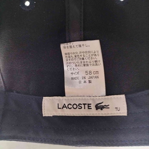 ラコステ LACOSTE 千鳥格子 ロゴパッチ コットンツイル キャップ レディース 58