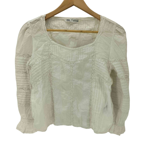ザラ ZARA ロマンティック刺繍ブラウス レディース import:XS