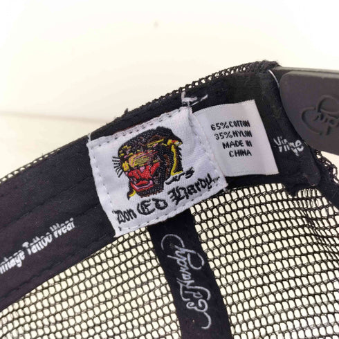 エドハーディー Ed Hardy スカル ラメ メッシュ スナップバック キャップ Y2K メンズ