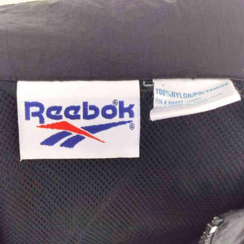 リーボック Reebok 90S ロゴ刺繍 ジップアップ ナイロンジャケット メンズ import:L