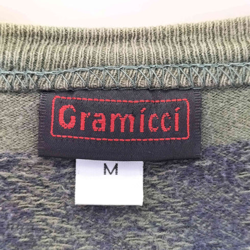 グラミチ GRAMICCI 90S USA製 ボックスロゴ ボーダークルーネックTシャツ メンズ import:M
