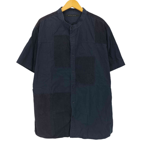 ショーンジョン Sean john コーデュロイパッチワーク バンドカラー S/S シャツ メンズ 3XL