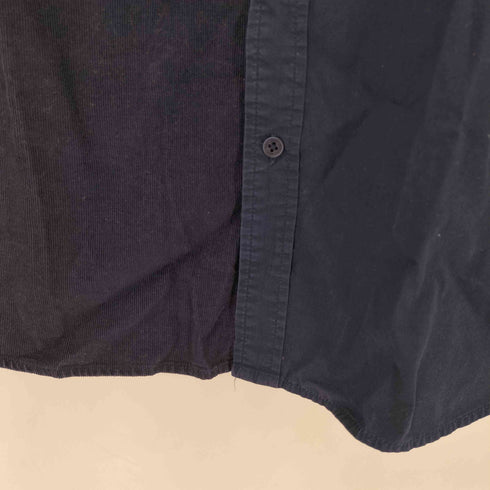 ショーンジョン Sean john コーデュロイパッチワーク バンドカラー S/S シャツ メンズ 3XL