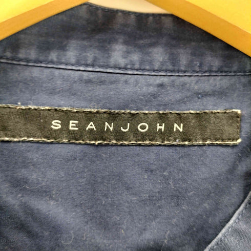 ショーンジョン Sean john コーデュロイパッチワーク バンドカラー S/S シャツ メンズ 3XL