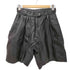 ECHTES LEDER タック 本革 レザー ハーフパンツ レディース import:M