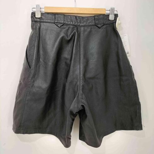 ECHTES LEDER タック 本革 レザー ハーフパンツ レディース import:M