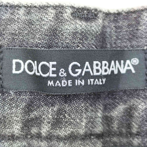 ドルチェアンドガッバーナ DOLCE&GABBANA イタリア製 14 背面ロゴプレート ブラック スキニーデニム メンズ EUR:46-48