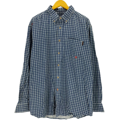 ARIAT WORK 刺繍ボタンダウンフランネルチェックシャツ メンズ XL