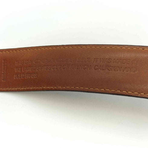 コーチ COACH SOLID BRASS レザーベルト メンズ 32/80