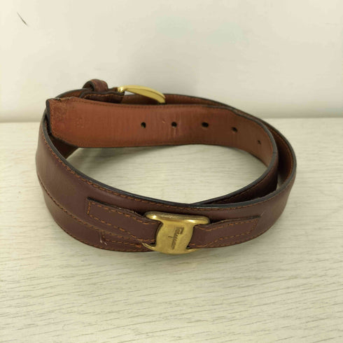 サルヴァトーレフェラガモ Salvatore Ferragamo ヴァラ・リボン レザーベルト メンズ 80