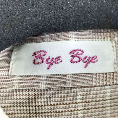 Bye Bye ボータイ付き チェック フリルデザイン シャツブラウス レディース FREE