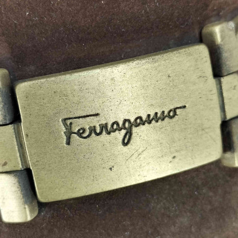サルヴァトーレフェラガモ Salvatore Ferragamo イタリア製 ガンチーニ スエード スクエアトゥ ローファー メンズ UK:6.5