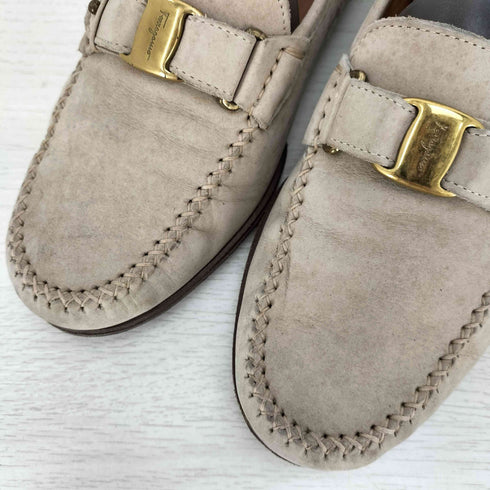 サルヴァトーレフェラガモ Salvatore Ferragamo イタリア製 ヴァラ・リボン ヌバック ローファー メンズ 6 1/2