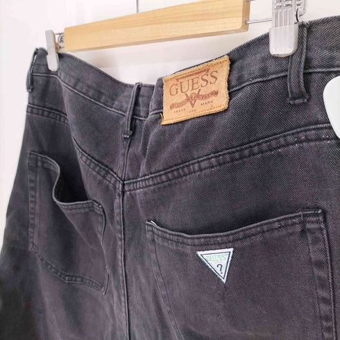 ゲスジーンズ GUESS JEANS 90S ジップフライ ブラック デニム ハーフ パンツ メンズ US:34-35
