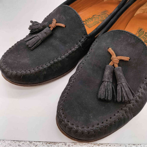 サルヴァトーレフェラガモ Salvatore Ferragamo イタリア製 タッセル ヌバック ローファー メンズ 6 1/2