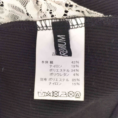 スプレイプレミアム SPRAY PREMIUM レース刺繍 フロントリボンモチーフ レイヤードデザイン カットソー レディース
