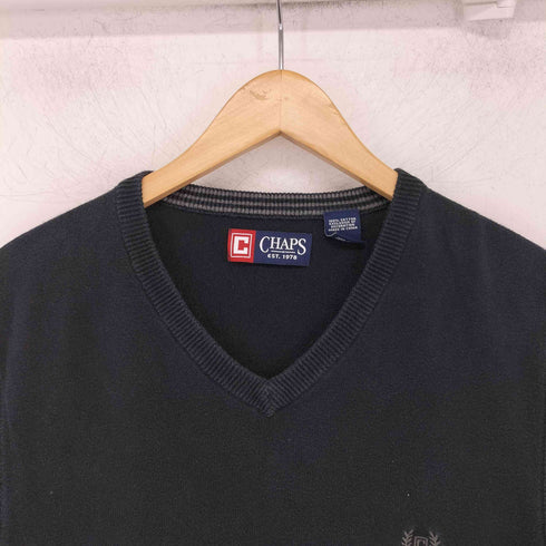チャップスラルフローレン CHAPS RALPH LAUREN ロゴ刺繍 Vネックニットベスト メンズ import:M