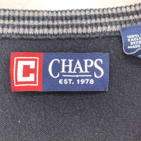 チャップスラルフローレン CHAPS RALPH LAUREN ロゴ刺繍 Vネックニットベスト メンズ import:M