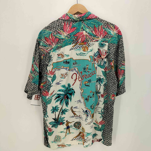 レインスプーナー Reyn Spooner 80-90S ダイアモンドヘッドタグ 総柄 レーヨン アロハ シャツ メンズ import:M