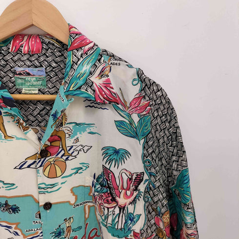 レインスプーナー Reyn Spooner 80-90S ダイアモンドヘッドタグ 総柄 レーヨン アロハ シャツ メンズ import:M