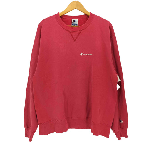 チャンピオン Champion 90S メキシコ製 ロゴ刺繍 前Vガゼット クルーネック スウェット メンズ import:XL