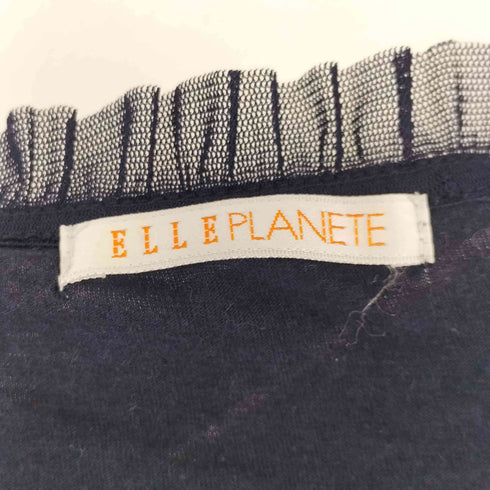 ELLE PLANETE フロントギャザー 襟元レース ノースリーブカットソー レディース JPN:38