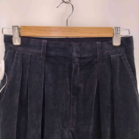 ジャーナルスタンダードレサージュ JOURNAL STANDARD Lessage 25AW コーデュロイ スラックス ワイド 2タック ブラック レディース JPN:36