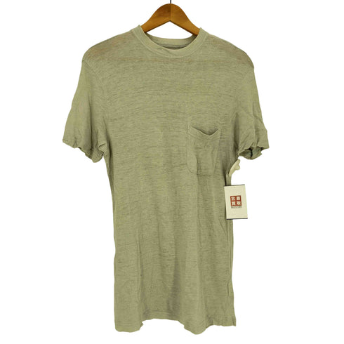 ジョルジオアルマーニ Giorgio Armani LE COLLEZIONI ロゴ刺繍 ポケット ニット Tシャツ メンズ import:M