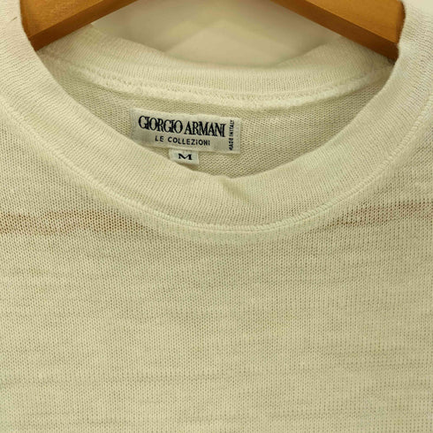 ジョルジオアルマーニ Giorgio Armani LE COLLEZIONI ロゴ刺繍 ポケット ニット Tシャツ メンズ import:M