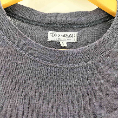 ジョルジオアルマーニ Giorgio Armani LE COLLEZIONI ロゴ刺繍 ポケット ニット Tシャツ メンズ import:L
