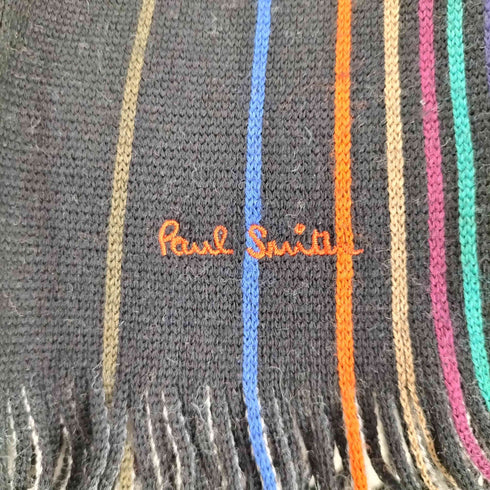 ポールスミス Paul Smith マルチカラー ストライプウールマフラー メンズ
