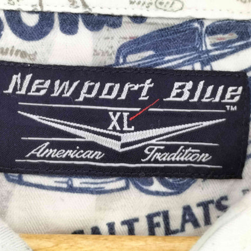 NEWPORT BLUE 総柄 オープンカラー シャツ メンズ import:XL