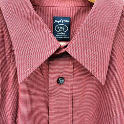 NON IRON インドネシア製 玉虫 レギュラーカラーシャツ メンズ 18 36/37 TALL