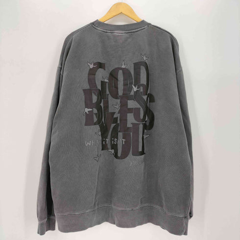 イグザンプル EXAMPLE GOD BLESS YOU×Mark Gonzales 両面 プリント クルーネック スウェット メンズ import:XXL