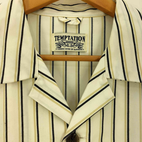 テンプテーション Temptation レーヨン混 ストライプ 開襟 L/S シャツ メンズ
