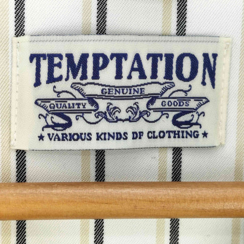 テンプテーション Temptation レーヨン混 ストライプ 開襟 L/S シャツ メンズ
