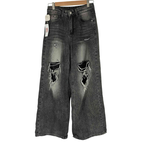 レースレイヤード デニムパンツ レディース JPN:S