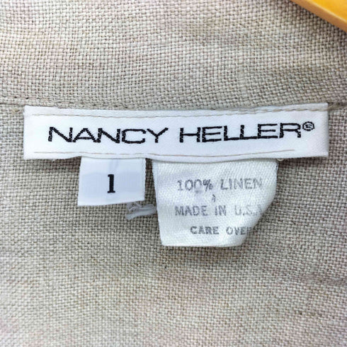 NANCY HELLER USA製 リネン ジップアップ 比翼 ブルゾン メンズ JPN:1