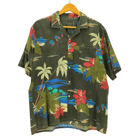 USA製 BAJA ヤシの木 開襟 レーヨン S/S シャツ アロハシャツ メンズ import:L