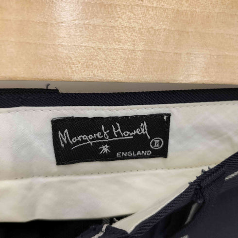 マーガレットハウエル MARGARET HOWELL 90S 黒タグ ストライプ ウール スラックス レディース 2