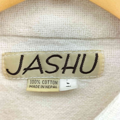 JASHU ネパール製 ウッドボタン コットン ヘンリーネック L/S シャツ メンズ import:L