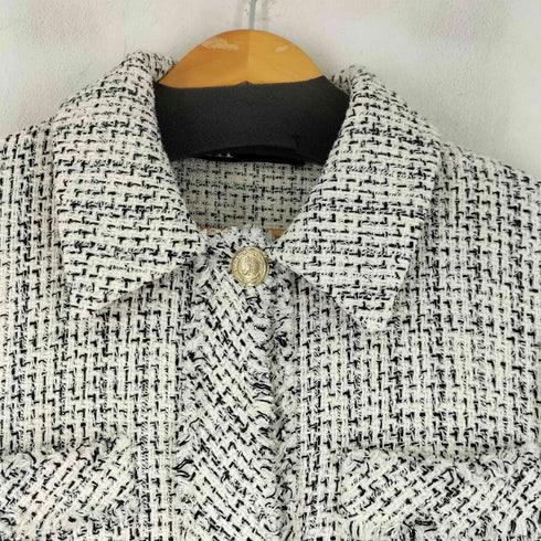 ザラ ZARA 金釦 ツイード ジレ レディース US L
