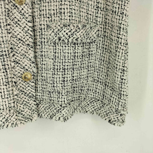 ザラ ZARA 金釦 ツイード ジレ レディース US L