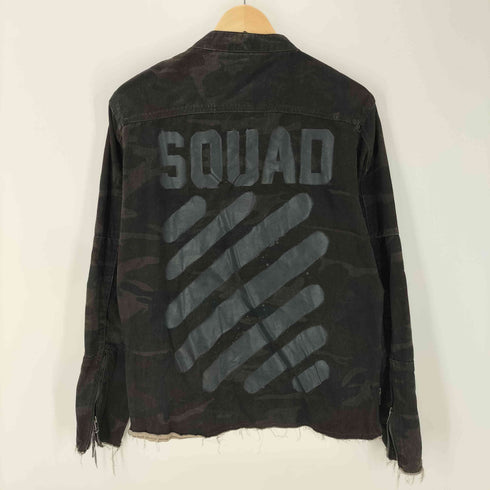 BLACK SQUAD 00S 迷彩 カモ ジッアップ フリンジ ワーク ジャケット メンズ import:M