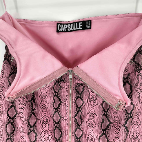 CAPSULLE パイソン柄 BUSTIER DRESS レディース S